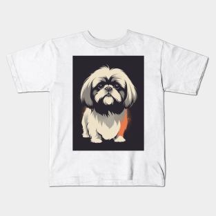 Shih Tzu Dog 3 - Japanese Retro Art Kids T-Shirt